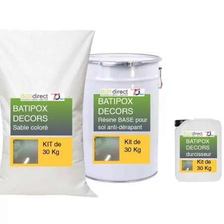 BATIPOX DECORS résine anti-dérapante Kit de 30 KG